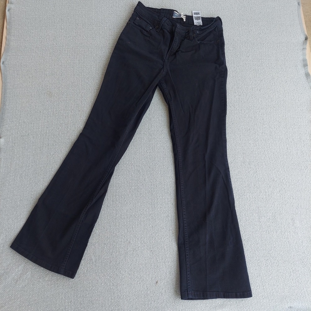 Signature by Levi Strauss & Co Womens Bootcut Jeans Black Size 8 Long Mid Rise